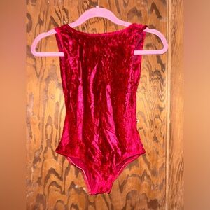 Red Velvet Yumiko Leotard Size XS